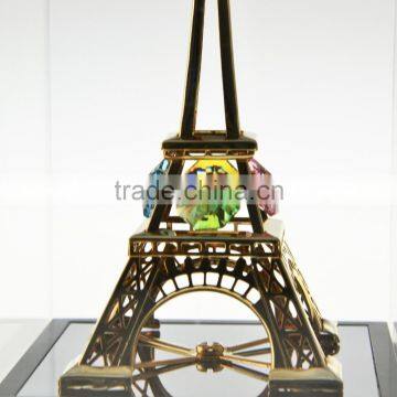 Luxury Gold Plated Crystal Eiffel Tower Stand for Office Decoration With Crystals From Swarovski photo-2