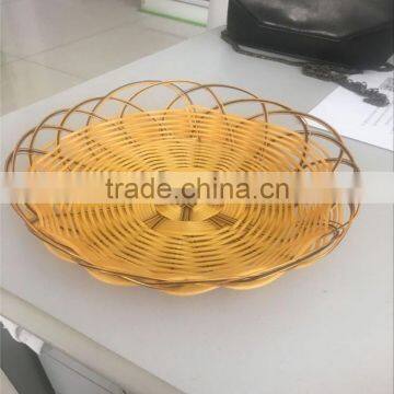 Wholesale Handmade Cheap Weaving Round Plastic Serving Tray