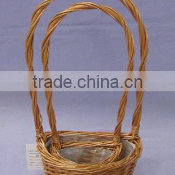 Half Round Willow Basket With Liners For Flowers
