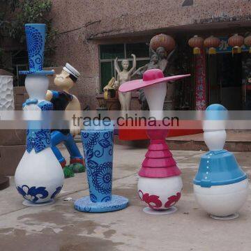 Outdoor Modern Fiberglass Column Decoration photo-2