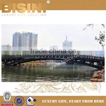 Prefab Steel Structure Landscape Bridge, Double-Hinge Type Arched Bridge, Inland River Pedestrian Bridge(BF08-Y10023)