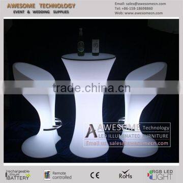 Narrow Waist Shape Round Color Changing Drinking Cocktail Party Table photo-4
