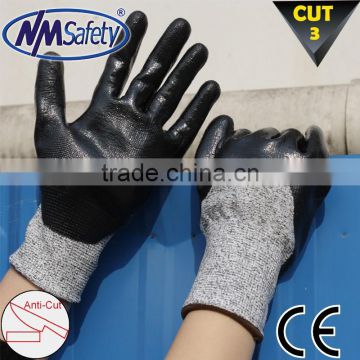 NMSAFETY 13 gauge nitrile work gloves oil resistant cut glove