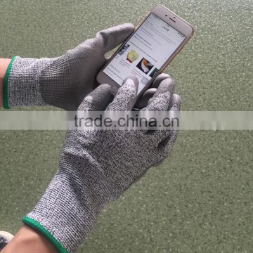 NMsafety anti cut pu coated gloves flexible touch screen