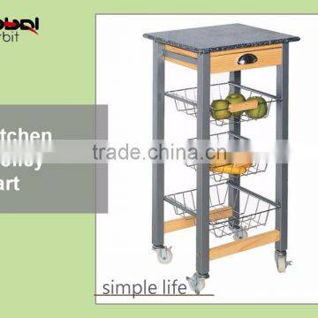 Home Furniture Wooden Dining Utility Cart Table Kitchen Trolley photo-4