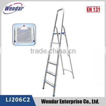 6-steps Aluminium step ladder, with EN131 certificate