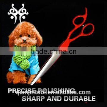 QJ-JP44 Red Pet Grooming Scissors, High Quality Dog Cleaning Grooming Scissors photo-4