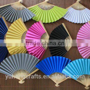 Colorful Bamboo Cheap Paper Fan Wholesale photo-3