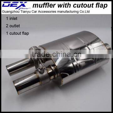 performance muffler with exhaust cutout kit in exhaust system