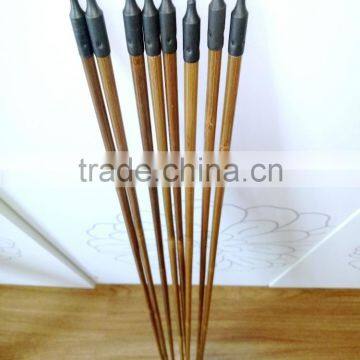 84cm/33inch archery bamboo arrow shaft with varnish and hunting arrowheads