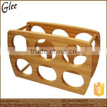 6 bottle bamboo wine rack