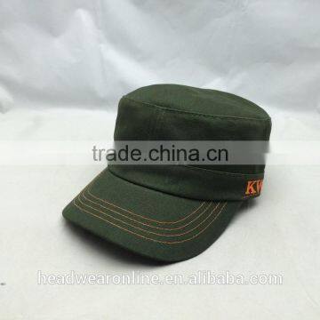 Customize fashion army green Military Caps and flat caps with Dongguan Factory