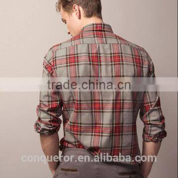 New Design Small Checked Blends Cotton Men Shirt SL0078 photo-2
