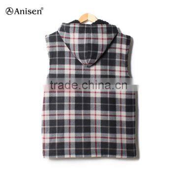 Hot Sale Stock Wholesale Warm Plaids Men Polar Fleece Vest photo-2