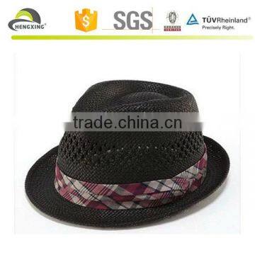 Cheap Mens Paper Straw Trilby Hat photo-3