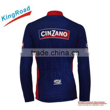 100% polyester long sleeve cycling wear/Dye sublimation bike wear/men cycling jersey