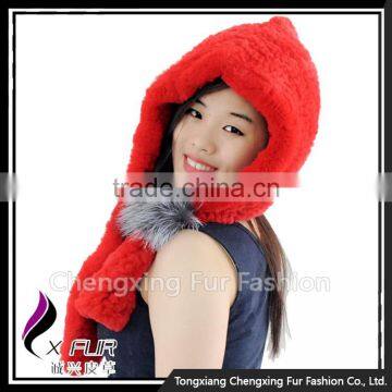 CX-C-242F 2016 New Women Warm Rex Rabbit Fur Knitting Hat photo-2