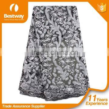 Bestway Cheap Embroidery Lace Fabric Dubai Bridal French Lace Fabric Wedding Dress FL1369-1