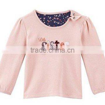 kids 100cotton round collar long sleeves top