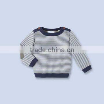 crew neck buttoned shoulder boys children elbow patches sweater