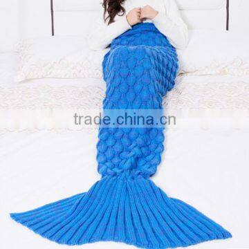 2017 Blanket Factory China Wholesale Knitted Fish Scale Mermaid Blankets photo-3