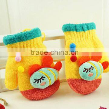 TC13012 Hot Selling Cute Rabbit Fur Gloves for Baby, Cheap Winter Knitted Fleece Fingerless Baby Gloves Wholesale photo-2