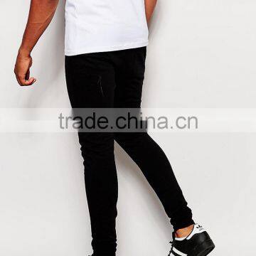 Pure Black Super Extreme Skinny Jogger Sweatpants for Man photo-4