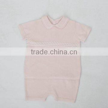 Fashion Turn-down Collar Cotton Baby Romper Trim Contrast Color One Piece Sweater photo-4