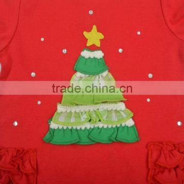 Ruffles Girls Romper Baby Girl Christmas Long Sleeve Bubble Romper photo-4