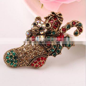 Zm53217a Gorgeous Christmas Socks Brooches Fashion Crystal Socks Brooches as a Christmas Gift's Brooches photo-2