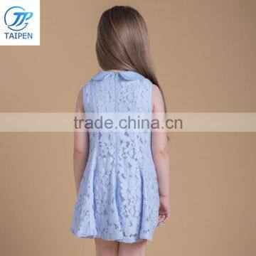 Newest Summer Doll Collar Baby Girls Sleeveless Dress Designs For Party photo-4