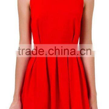2016 Fashion Women Sexy Back-Open Short Dresses, Solid Ladies Summer Party Vestidoes Red Above Knee Design Mini Dress photo-2