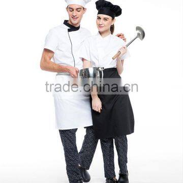 Juqian Traditional Fit white Short Sleeve Chef Coat Uniform/Knotted Cloth Buttons 100% Cotton Cook Uniform