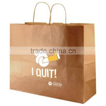 USA Made Precious Metal Kraft Shopping Bag - Made of Natural Kraft Paper, Dimensions Are 16" x 6" x 13" and Comes With Your Logo photo-2