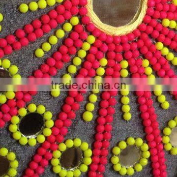 Grey Mandala Pillow, Neon Beads Pillow, Grey Decorative Pillow, Grey Neon Pillow, Grey Throw Pillow, , Grey Beaded Pillow photo-3