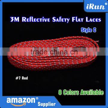 Fluorescence Reflective Flat Sports Laces - 3M Reflective Runner Running Sport Shoe Laces Shoelaces - Accept Custom