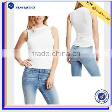 Elegant women girls tight custom sleeveless t shirt
