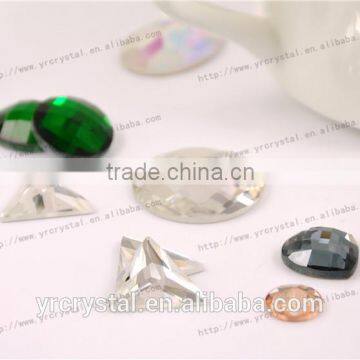 Crystal beads flat back no hotfix glass mirror rhinestones