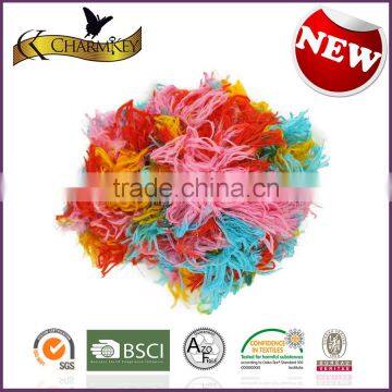 Charmkey Metallic Yarn Blended Yarn Mixed Color Dyed Fancy Fluffy Eyelash Yarn photo-4