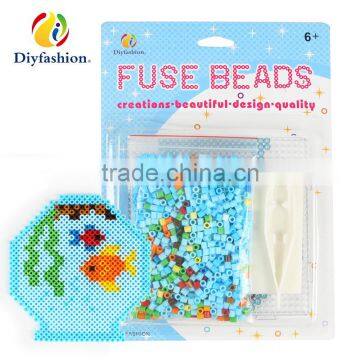 Diyfashion 5mm hama perler fuse beads Goldfish bowl set with puzzle iron paper and twezzer hama beads toys for kids 18091