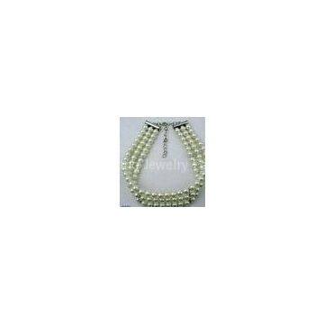 Nickel free Tin alloy Fashion solid gold chains Jewelry Beaded Pearl Necklaces for gift
