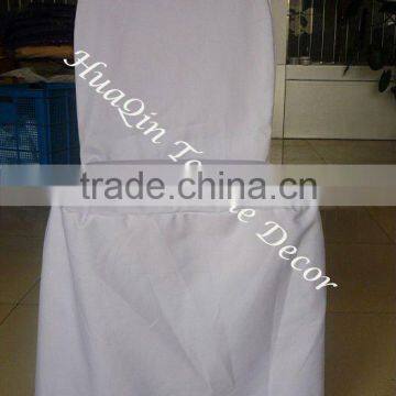 poly-cotton chair cover with pleats wedding chair cover white