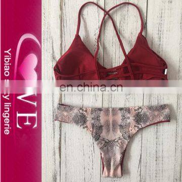 Plus Size Mini Swimsuit Red Extreme Sexy Bikini Two Pieces Girls