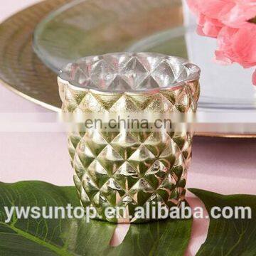 Wedding Decoration Hawaiian Theme Textured Gold Glass Votive Candle Holder