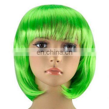 2016 hot sales Neon green short bob cut ladies womens fancy dress party wigFW2165