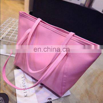 Fashion Women Shoulder Bag Simple Candy Color Large Zipper Beach Bags