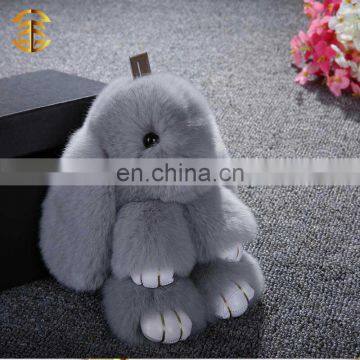 2017 Factory Wholesale Custom Real Rabbit Rex Fur Keychain