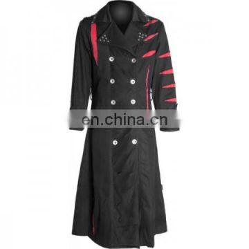 Men Festering Raver Black Evil Dark Gothic Fashion Long Coat