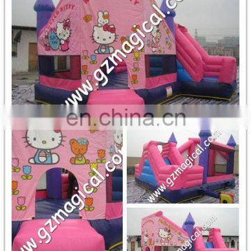 pink kitty inflatable bouncing castle/ kids fun jumping castle/ inflatable castle funny toy