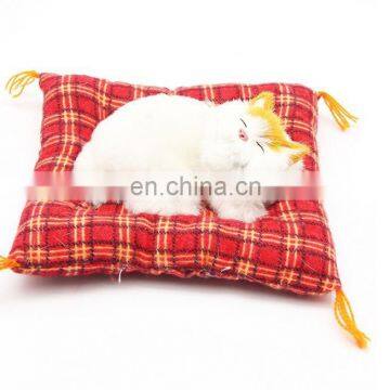 sleeping cat with mat 13*12cm plush sleeing cat